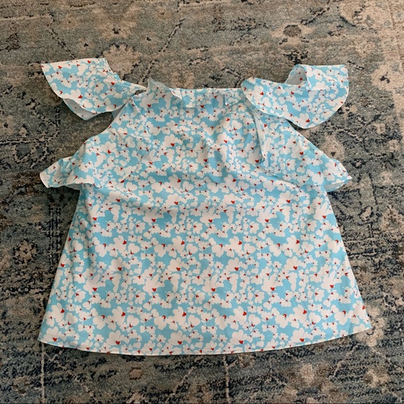 Tanya taylor blue and white floral sleeveless top - Picture 9 of 9